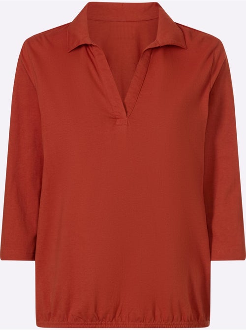 Col Polo Avec Encolure En V - Taille Standard - Moda Vilona - Kiabi Col Polo Avec Encolure En V - Taille Standard - Moda Vilona - Kiabi