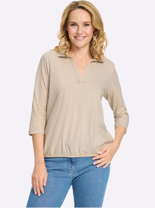 Col Polo Avec Encolure En V - Taille Standard - Moda Vilona - Kiabi Col Polo Avec Encolure En V - Taille Standard - Moda Vilona - Kiabi