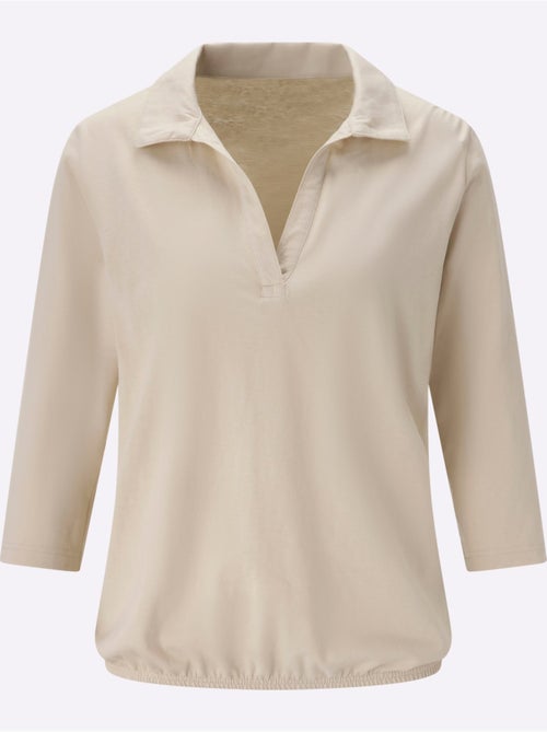 Col Polo Avec Encolure En V - Taille Standard - Moda Vilona - Kiabi Col Polo Avec Encolure En V - Taille Standard - Moda Vilona - Kiabi
