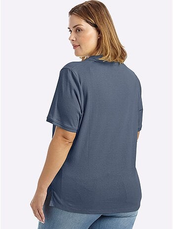 Col Polo Avec Encolure En V - Taille Standard - Sheego