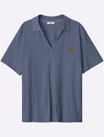 Col Polo Avec Encolure En V - Taille Standard - Sheego