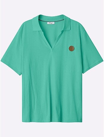 Col Polo Avec Encolure En V - Taille Standard - Sheego