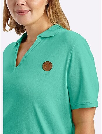 Col Polo Avec Encolure En V - Taille Standard - Sheego