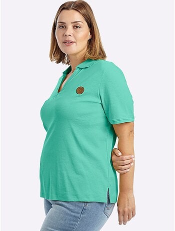 Col Polo Avec Encolure En V - Taille Standard - Sheego