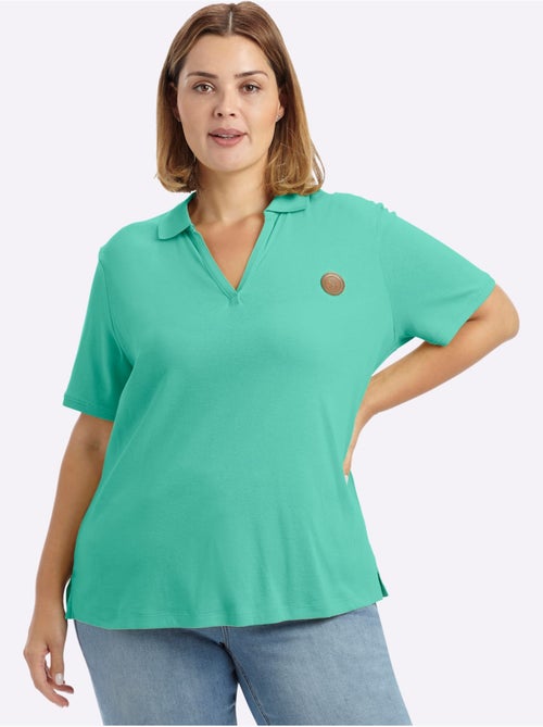 Col Polo Avec Encolure En V - Taille Standard - Sheego - Kiabi