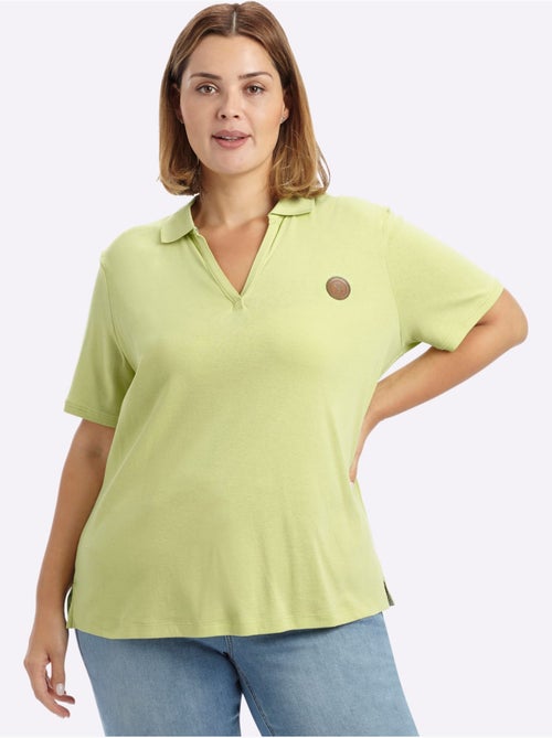 Col Polo Avec Encolure En V - Taille Standard - Sheego - Kiabi