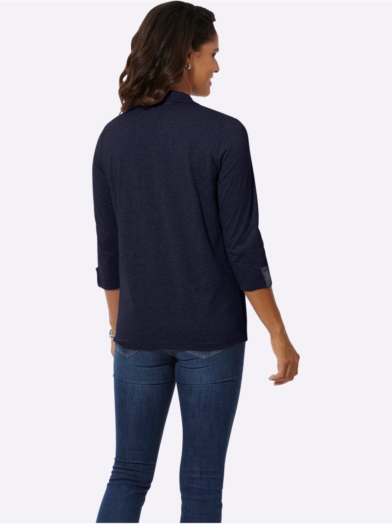 Col Polo Avec Encolure En V - Taille Standard - Witt Bleu marine - Kiabi