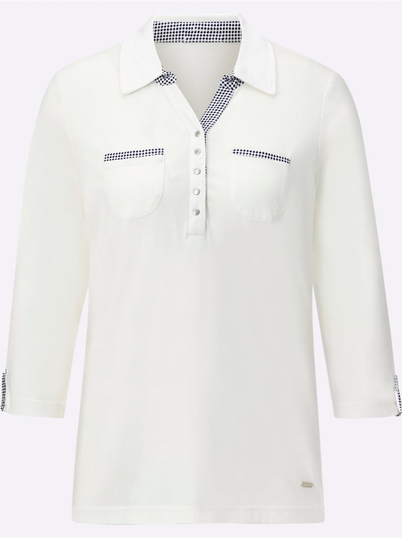 Col Polo Avec Encolure En V - Taille Standard - Witt Ecru - Kiabi