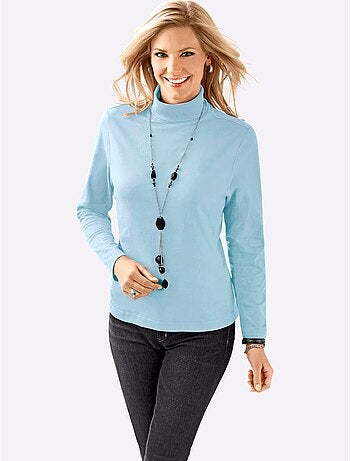 Col roulé léger à manches longues et col haut - taille standard - moda vilona
