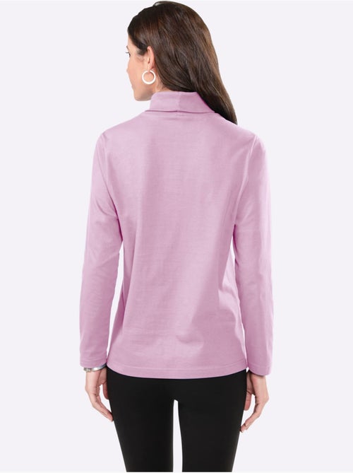 Col roulé léger à manches longues avec détails simples - taille standard - moda vilona - Kiabi
