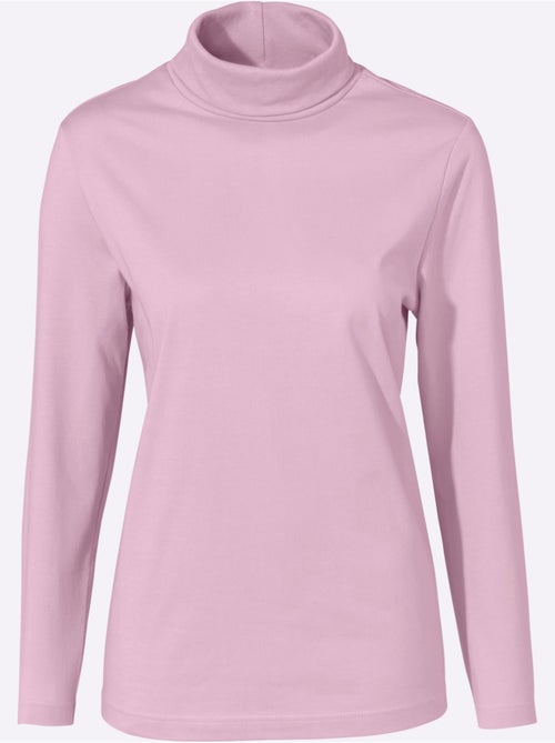 Col roulé léger à manches longues avec détails simples - taille standard - moda vilona - Kiabi