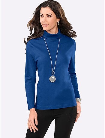 Col roulé léger à manches longues et col haut - taille standard - moda vilona