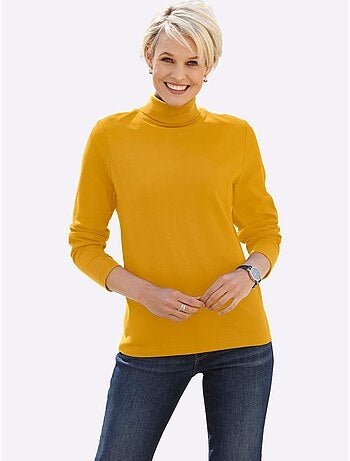 Col roulé léger à manches longues et col haut - taille standard - moda vilona