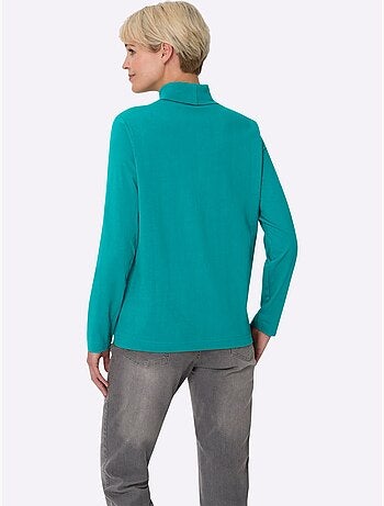 Col roulé léger à manches longues et col haut - taille standard - moda vilona