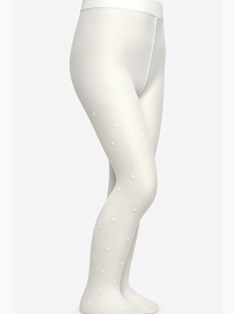 Collant à motif fille penti Blanc - Kiabi