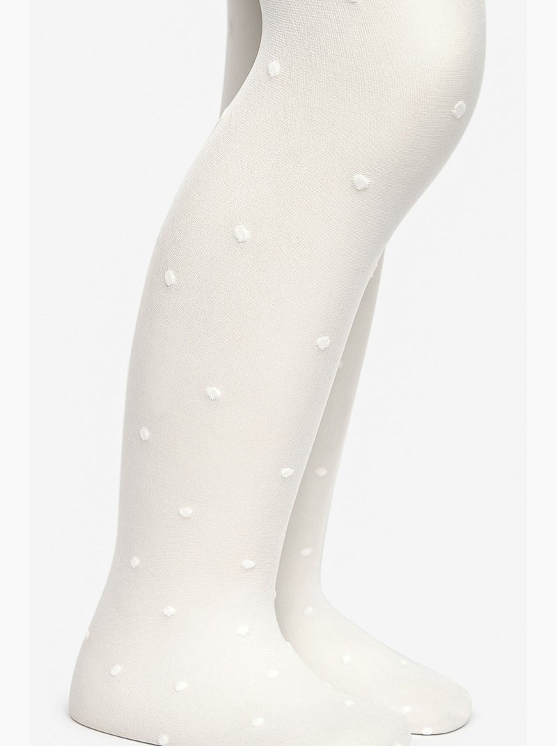 Collant à motif fille penti Blanc - Kiabi