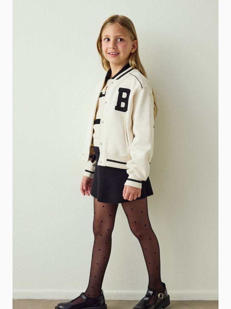 Collant à motif fille penti Noir - Kiabi