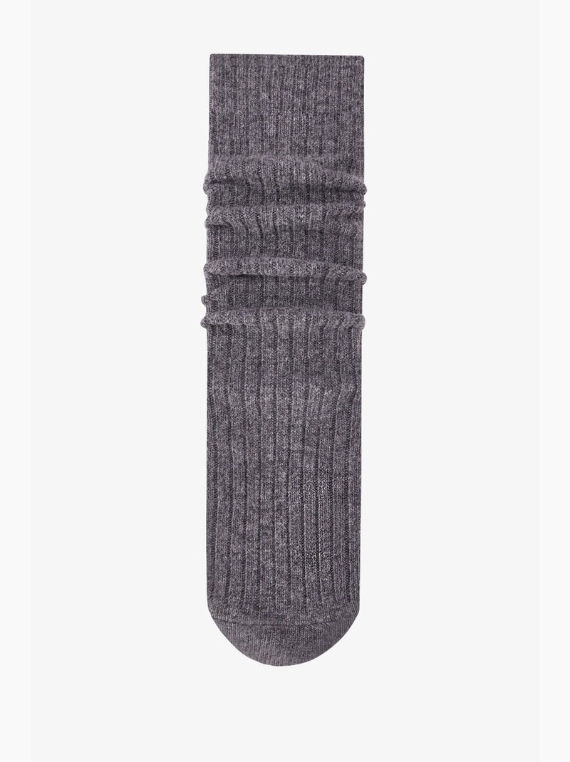 Collant chaud confortable côtelé jacquard penti Gris Noir - Kiabi
