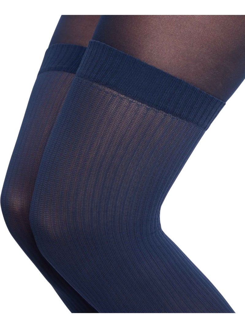 Collant chaussette haute Style Bleu marine - Kiabi