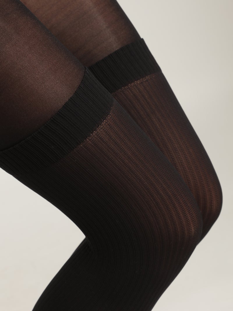 Collant chaussette haute Style Noir - Kiabi