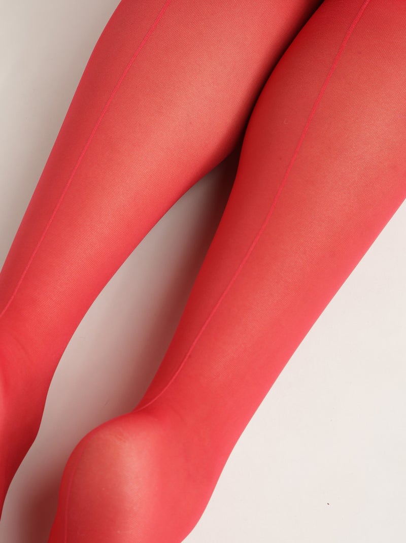 Collant Couture Style Rouge clair - Kiabi