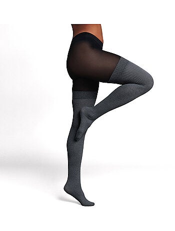 Collant effet chaussettes jersey - rougegorge lingerie