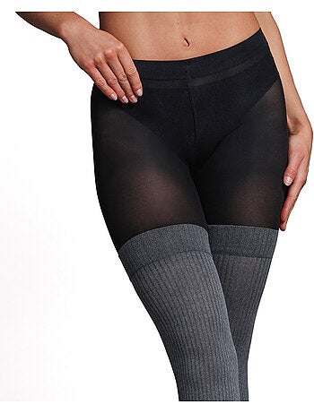 Collant effet chaussettes jersey - rougegorge lingerie