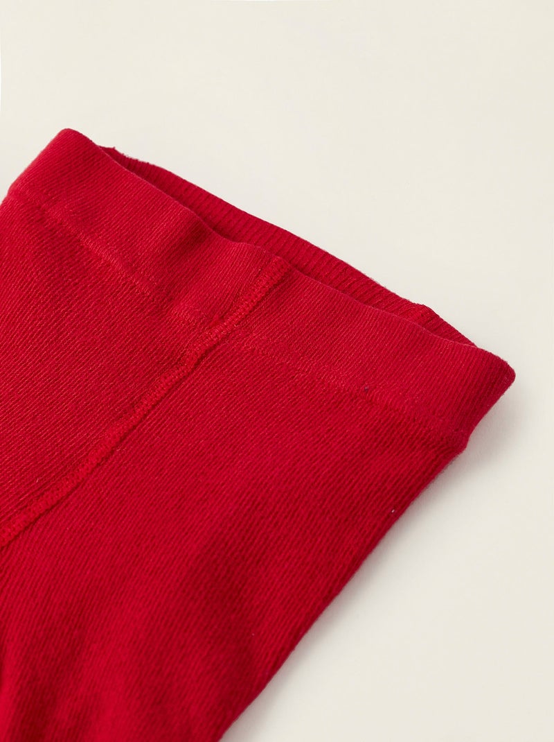 Collant en Coton Anti-Boulochage Rouge foncé - Kiabi