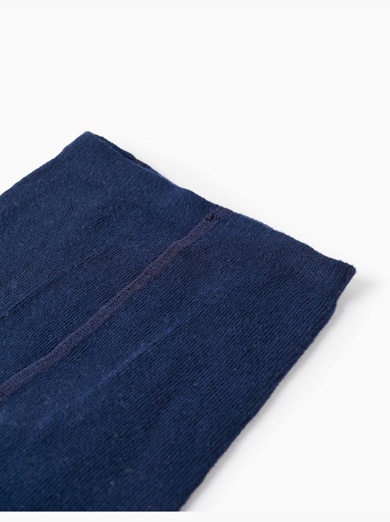 Collant en Coton avec Noeud Satiné Bleu foncé - Kiabi