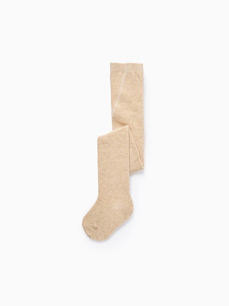 Collant en Coton Flexible Beige clair - Kiabi