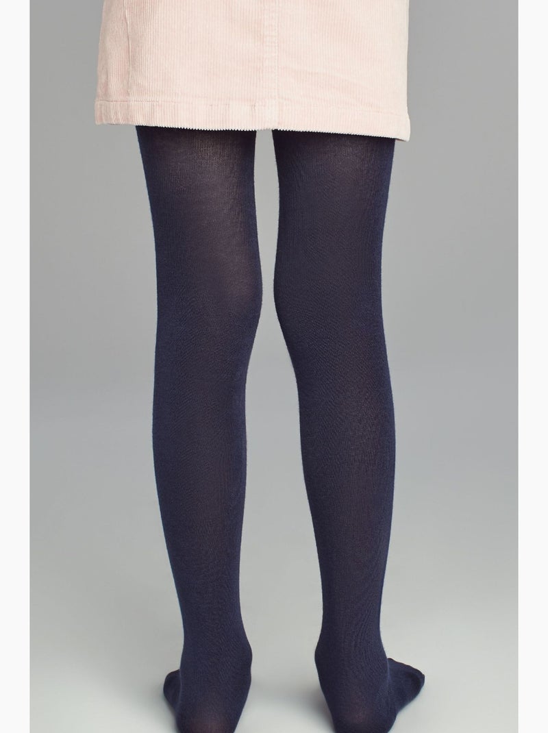 Collant en coton penti Bleu marine - Kiabi