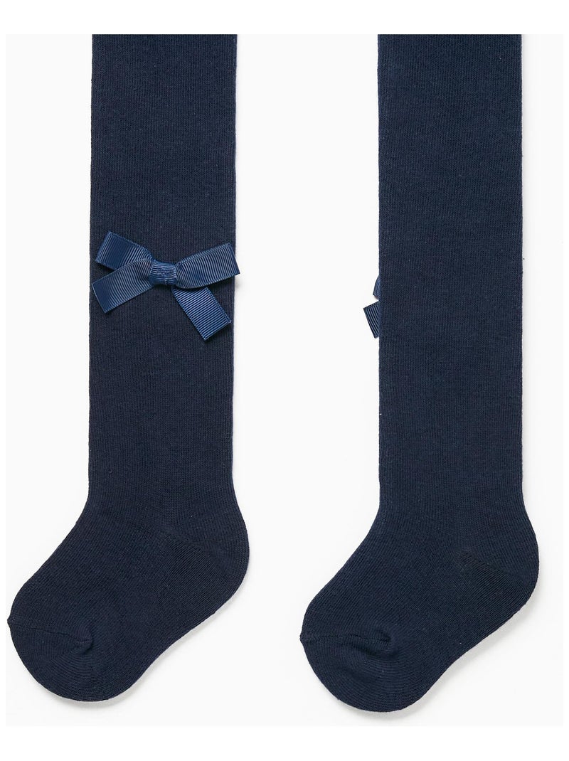 Collant en coton stretch essential line 'Zippy' Bleu nuit - Kiabi