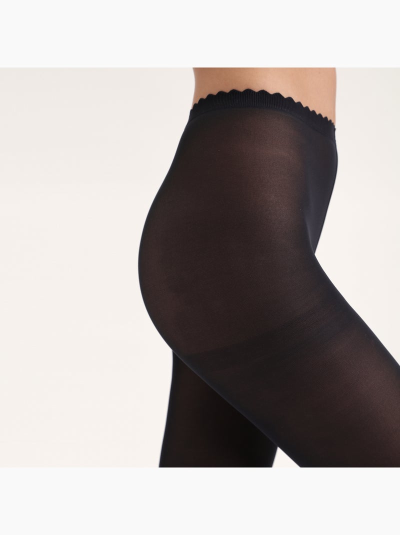 Collant en maille en microfibre effet seconde peau Body Touch Noir - Kiabi