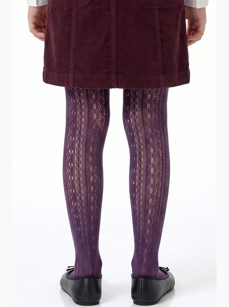 Collant en mesh à imprimé géométrique penti Violet - Kiabi