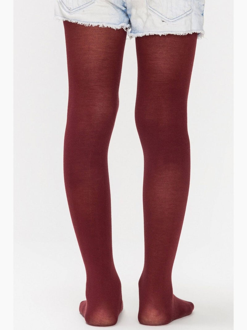 Collant enfant extra coton penti Rouge bordeaux - Kiabi