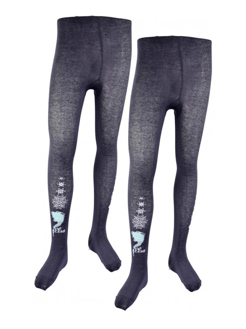 Collant Enfant LA REINE DES NEIGES - Pack de 2 gris anthracite - Kiabi