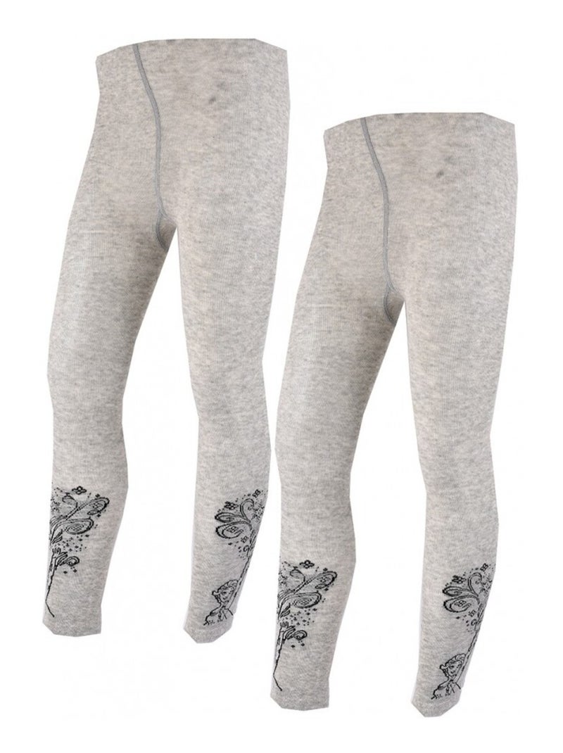 Collant Enfant LA REINE DES NEIGES - Pack de 2 Gris - Kiabi