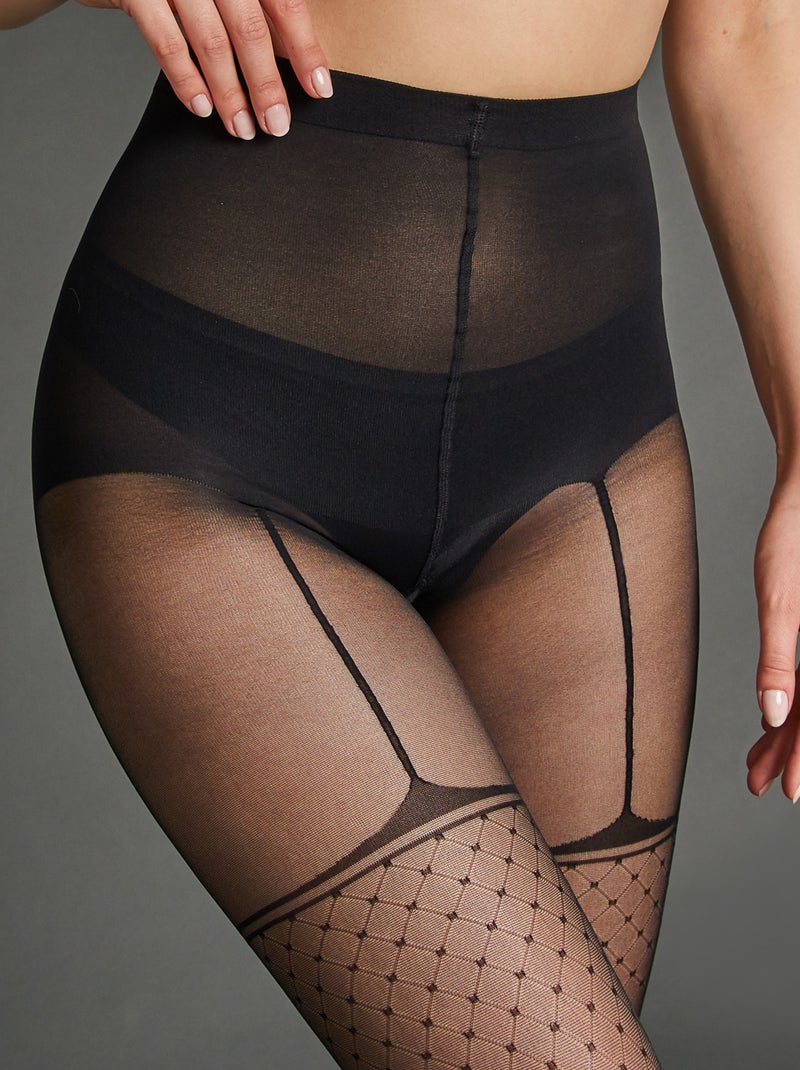 Collant fantaisie 20 deniers Finoe - RougeGorge Lingerie Noir - Kiabi