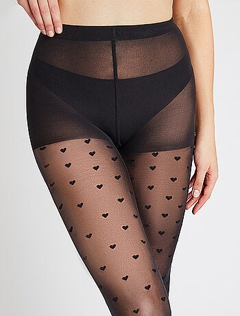 Collant fantaisie 25 deniers Coeur - RougeGorge Lingerie