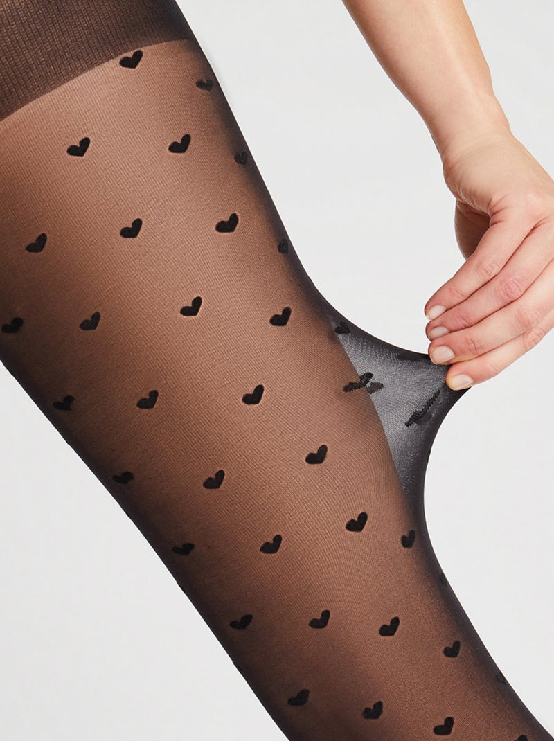 Collant fantaisie 25 deniers Coeur - RougeGorge Lingerie Noir - Kiabi