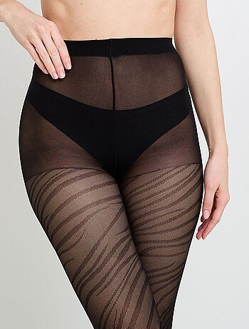 Collant fantaisie 60 deniers Marguerite - RougeGorge Lingerie