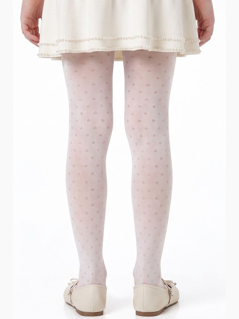Collant fille mini dotted à pois penti Blanc - Kiabi