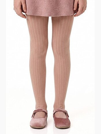 Collant fille pretty côtelé en coton, paire penti