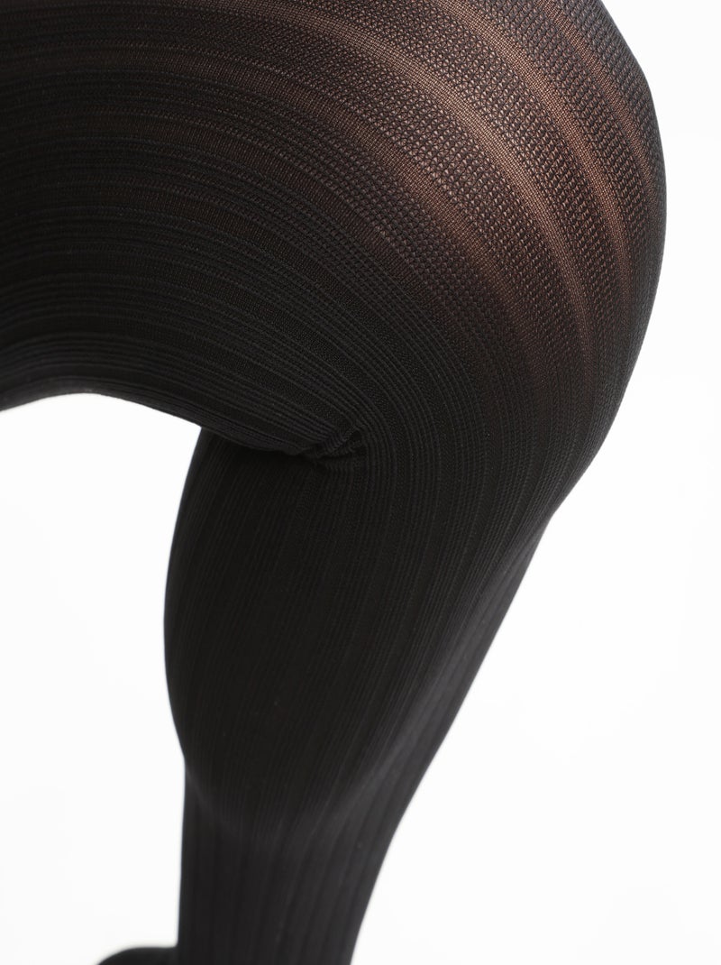 Collant Le Chaud Cote Plate Style Noir - Kiabi