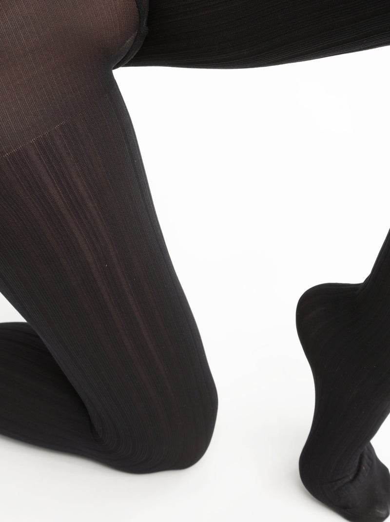 Collant Le Chaud Cote Plate Style Noir - Kiabi