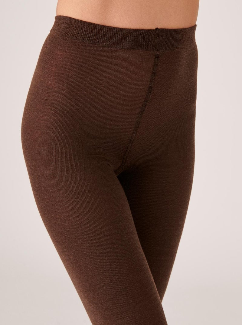 Collant mélange laine mérinos et Thermolactyl 195D - Damart Marron - Kiabi