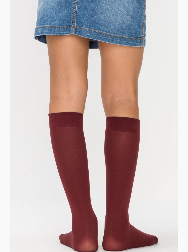 Collant micro 40 fille penti Rouge bordeaux - Kiabi