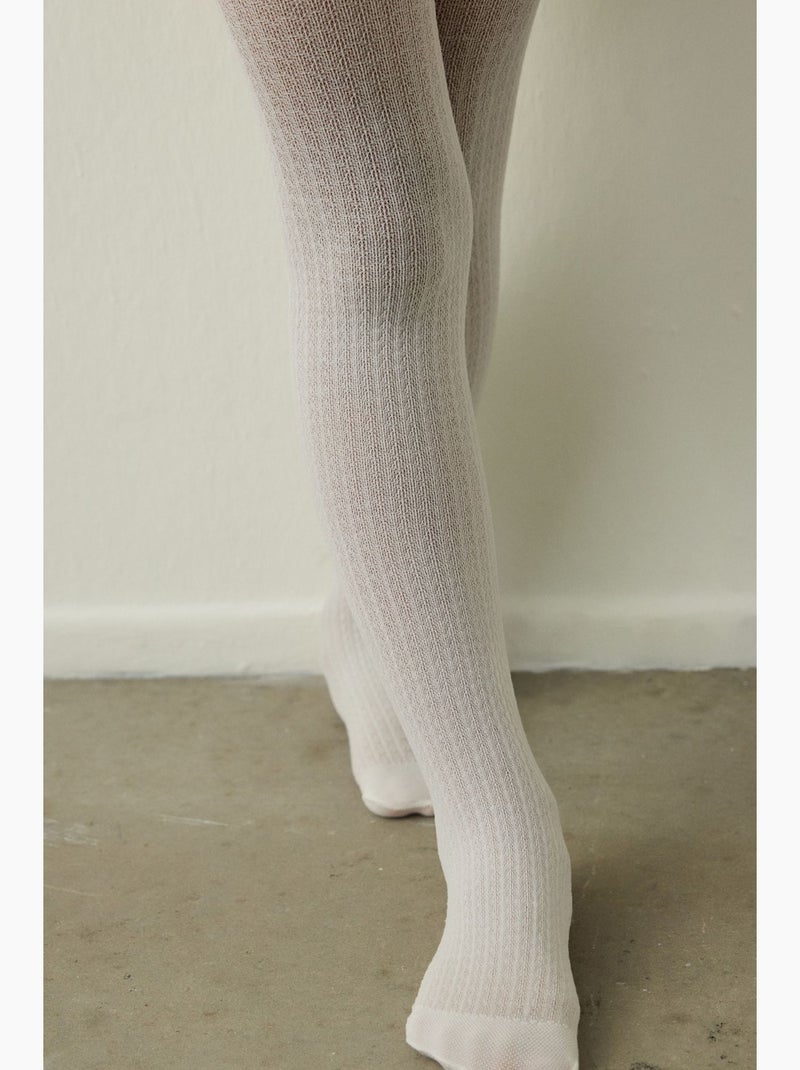 Collant micro pretty denye fille penti Blanc - Kiabi
