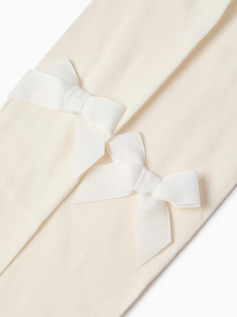 Collant microfibre, avec noeud ESSENTIALS LINE Blanc - Kiabi