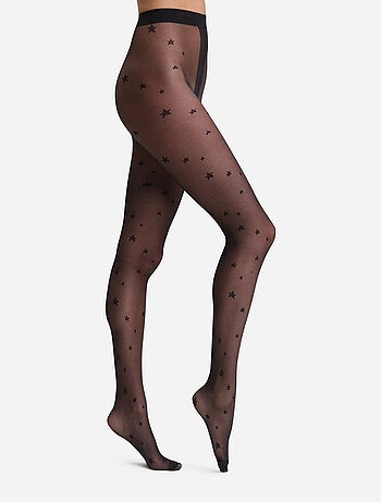 Collant motifs étoiles en maille Style